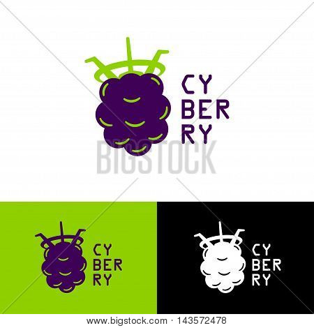 Logo design Cyber berry, vector art for web and print