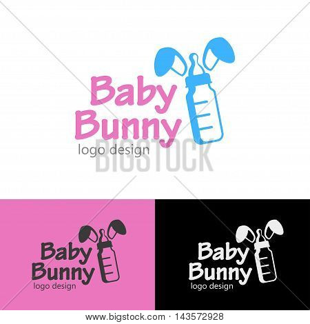 Logo design Baby bunny, vector for web and print