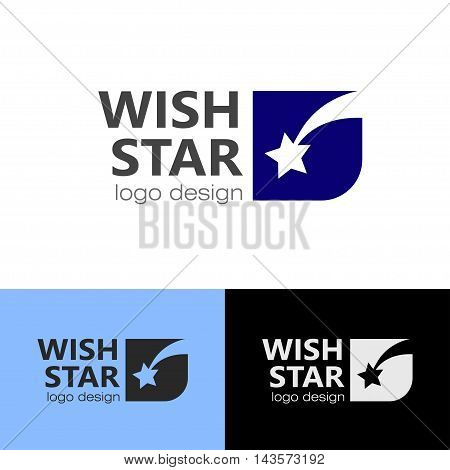 Logo design Wish star, vector art for web and print