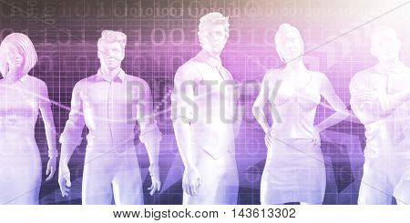 Abstract Data of Population and Key Demographic People 3D Illustration Render