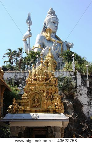Statue Of Lord Shiva Sitting On A Hill In The Indian City Of Gokarna