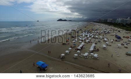 Aerial View Riviera De Sao Lourenco Beach (riviera's Beach - St. Lawrence) - Sao Paulo - Brazil