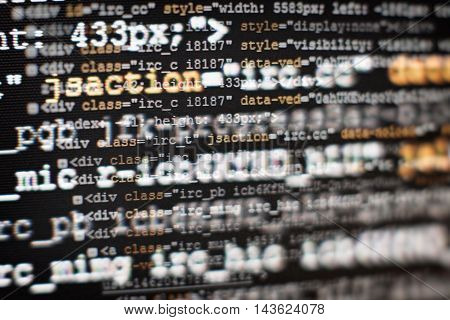 Software Developer Programming Code. Abstract Computer Script Code. Selective Focus