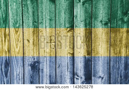 Flag On Weathered Wood