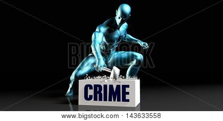 Get Rid of Crime and Remove the Problem 3D Illustration Render