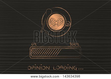 Latte Art Coffee Cup & Progress Bar Loading Opinion