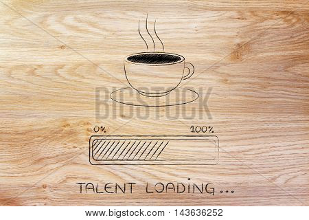 Coffee Cup & Progress Bar Loading Talent