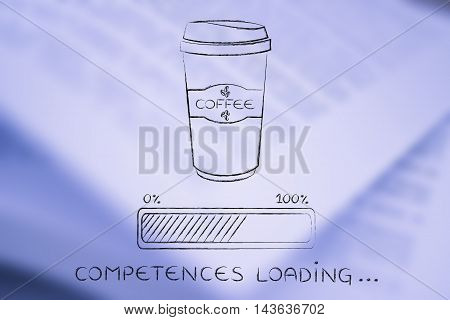 Coffee Tumbler And Progress Bar Loading Competences