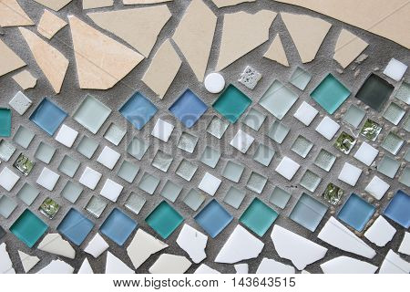 Abstract detail glass ceramic mosaics art background.