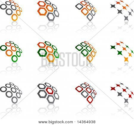 Instellen van abstract vector iconen dergelijke logo's.