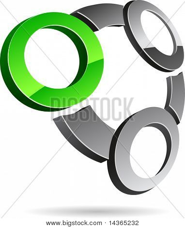 Simbolo astratto lucido. Illustrazione vettoriale.