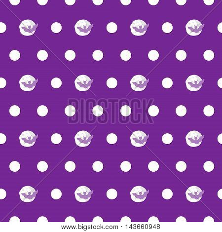 Seamless halloween bats on moon polka dots
