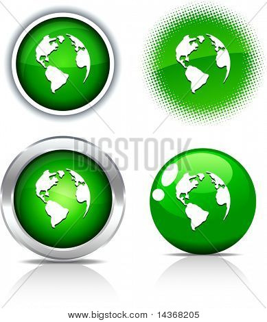  Planet kauniit napit. Vektori esimerkki.