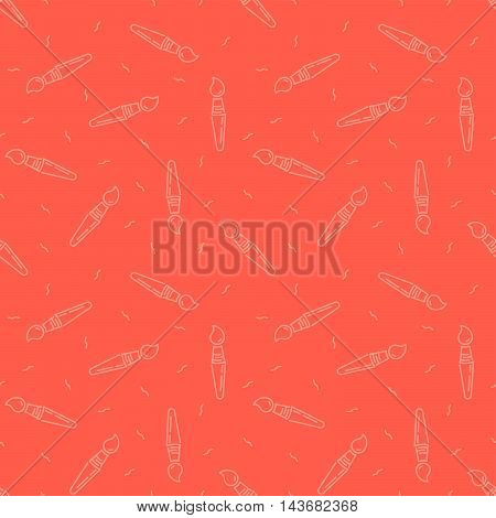 Vector illustration of Outline paint brush seamless pattern