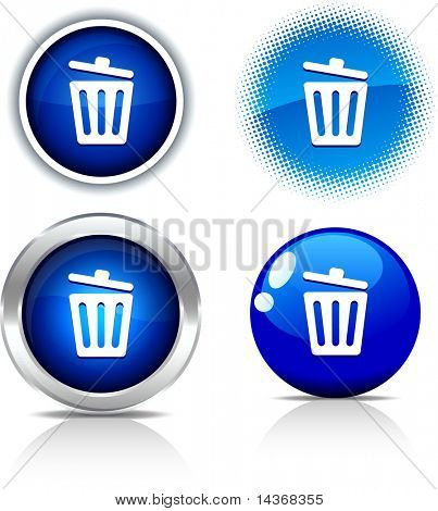   Recycle bin kauniit napit. Vektori esimerkki.