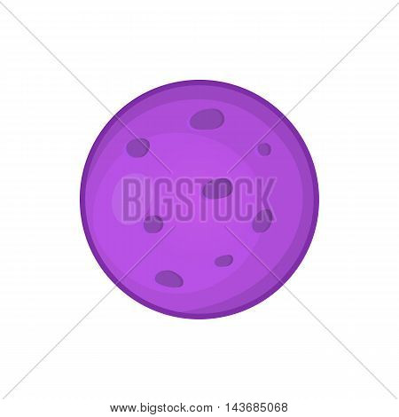 Planet icon in cartoon style isolated on white background. Celestial body symbol