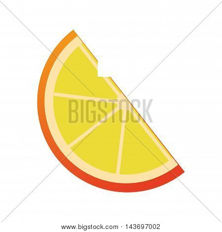 flat design lemon slice icon vector illustration