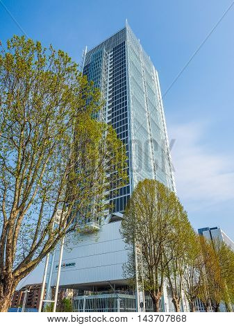 Intesa San Paolo Skyscraper In Turin (hdr)