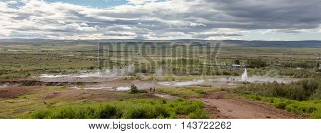 The Strokkur Geyser Erupting At The Haukadalur Geothermal Area - Iceland
