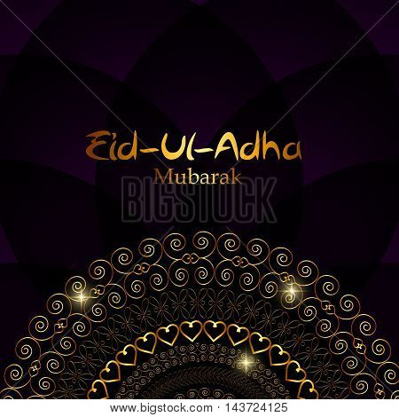 Vector Illustration of Beautiful Greeting Card Design 'Eid Adha'. Festival of Sacrifice EPS10