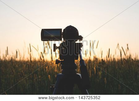 Video of the sunset in the field