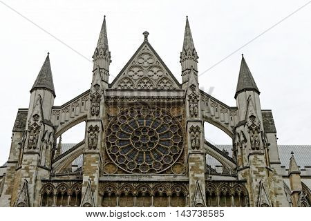 Westminster Abbey (Collegiate Church of St Peter at Westminster) - Gothic church in City of Westminster London. Westminster is traditional place of coronation for English monarchs.