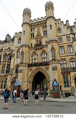 LONDON ENGLAND - JULY 8 2016: The Sanctuary - a medieval building once a safe place for those who were hiding from the law. This building is right next to the Westminster Abbey.