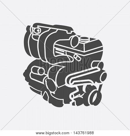 Car engine icon. Single car repair part symbol.