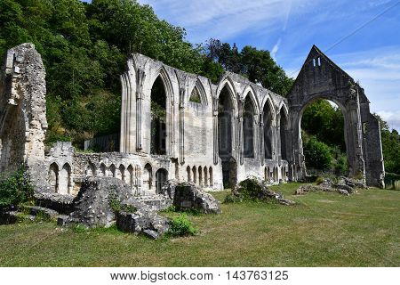 Beaumont le Roger France - august 11 2016 : the Holy Trinity priory