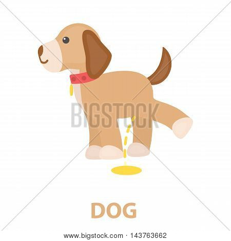 Pissing dog vector illustration icon in cartoon design