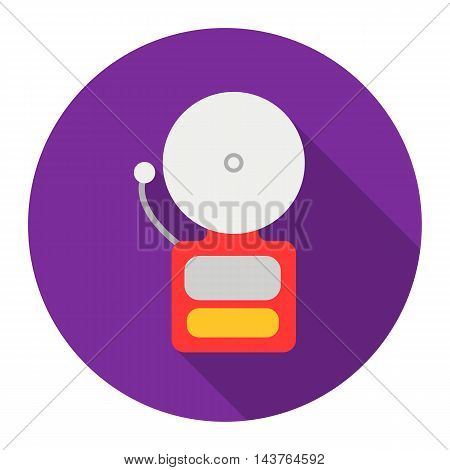 Fire alarm icon flat style. Single silhouette fire equipment icon from the big fire Department flat.