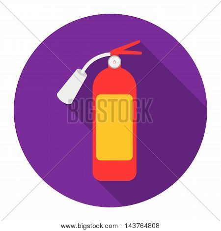 Fire extinguisher icon flat style. Single silhouette fire equipment icon from the big fire Department flat.