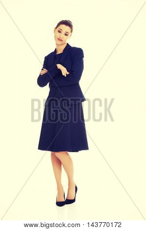 Anoyed and displeased businesswoman