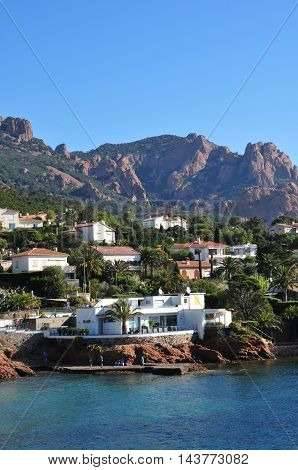Saint Raphael; France - april 15 2016 : the Esterel seaside
