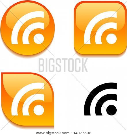 Rss 광택 역동적인 웹 버튼입니다.