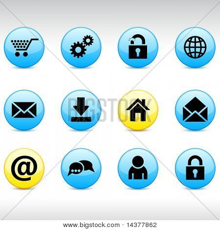 web 套圆光泽图标。