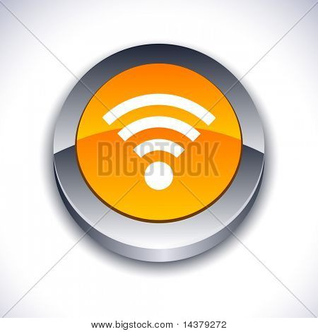 Rss 금속 3d 활기찬 라운드 아이콘.