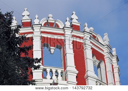 Novodevichy convent in Moscow. UNESCO World Heritage Site. Color photo, no people.