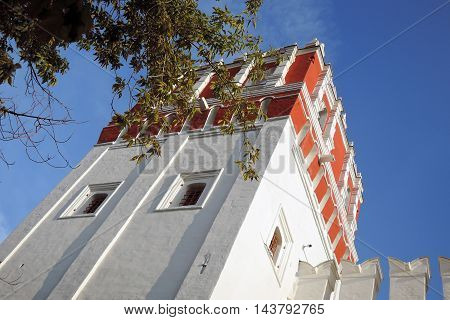 Novodevichy convent in Moscow. UNESCO World Heritage Site. Color photo, no people.