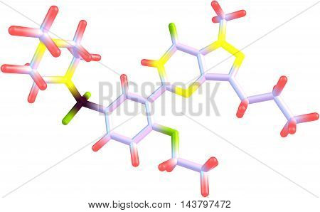Sildenafil is a medication used to treat erectile dysfunction and pulmonary arterial hypertension. Its effectiveness for treating sexual dysfunction in women has not been demonstrated. 3d illustration