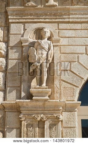 Detail of Giovene palace. Molfetta. Puglia. Italy.