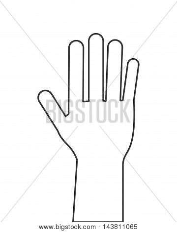 flat design open hand icon vector illustration