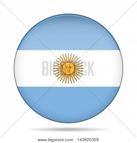 button with national flag of Argentina and shadow