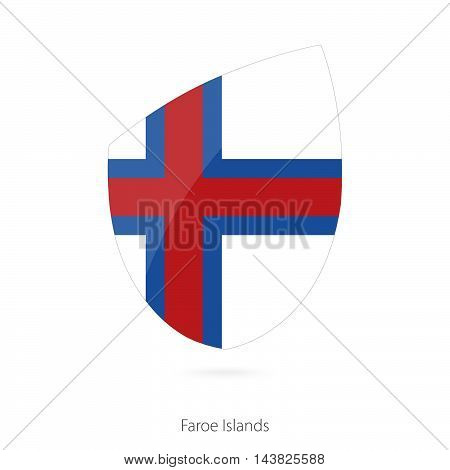 Flag of Faroe Islands in the style of Rugby icon. Vector Illustration.