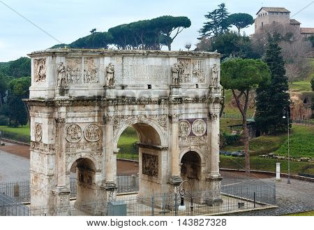 Triumphal Arch Of Constantine In Rome.