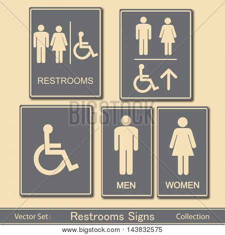 Restroom Signs Vector Collection