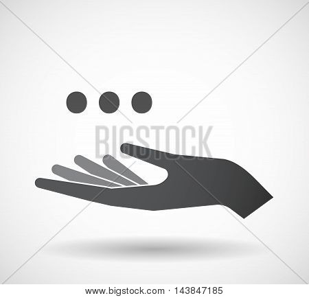 Isolated  Offerign Hand Icon With  An Ellipsis Orthographic Sign
