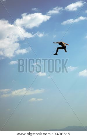 Fliegende springenden Mann