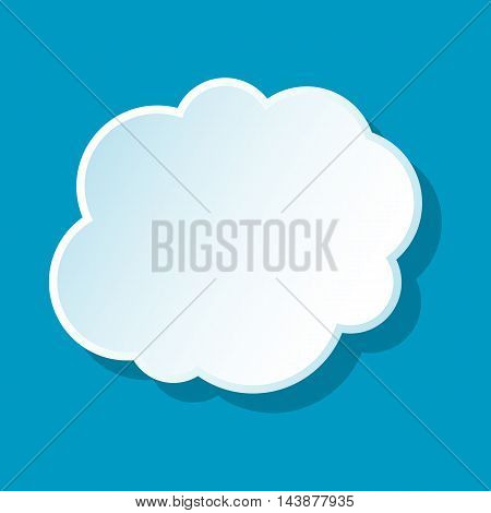 Cloud on sky icon on blue background. Weather symbol