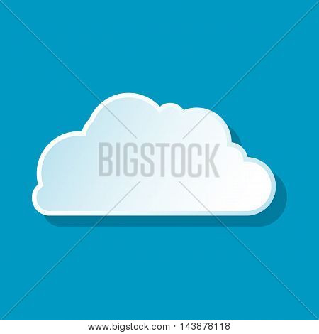 Little cloud icon on blue background. Weather symbol